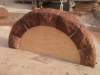 Sandstone arch with a carved keystone
