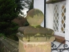 Sandstone ball finial and base