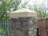Red sandstone capping stone
