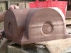 Buff sandstone cap on a gate pier