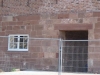 Sandstone lintel over a window opening