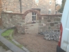 Pitched red sandstone copings made by JB Stone