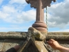 Hand-carved sandstone detail matched to an original
