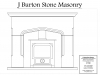 Red sandstone fireplace surround