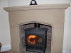 Carved sandstone mantel