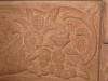 Hand-carved sandstone fireplace surround