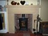 Natural sandstone fireplace