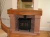 Hand-carved sandstone fireplace surround