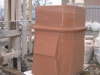 Sandstone gateposts and gateway