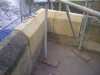 Furrowed hand-tooled sandstone finish