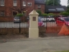 Completed sandstone memorial