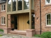 Sandstone mushroom-style staddle stone for a timber frame