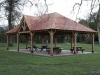 Buff sandstone staddle stone for an oak structure