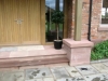 Sandstone steps being cut in the workshop