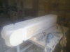 Carving the moulding on a sandstone gatepost