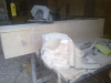 Marking out a sandstone gatepost