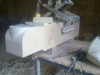 Sandstone gatepost under construction