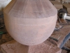 Shaping a sandstone ball finial