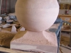 Roughing out a sandstone ball finial