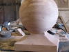 Sandstone ball finial taking shape
