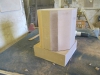 Turning a sandstone ball finial by hand