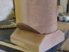 Marking out a sandstone ball finial