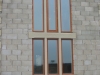 Sandstone window surround being cut in the workshop